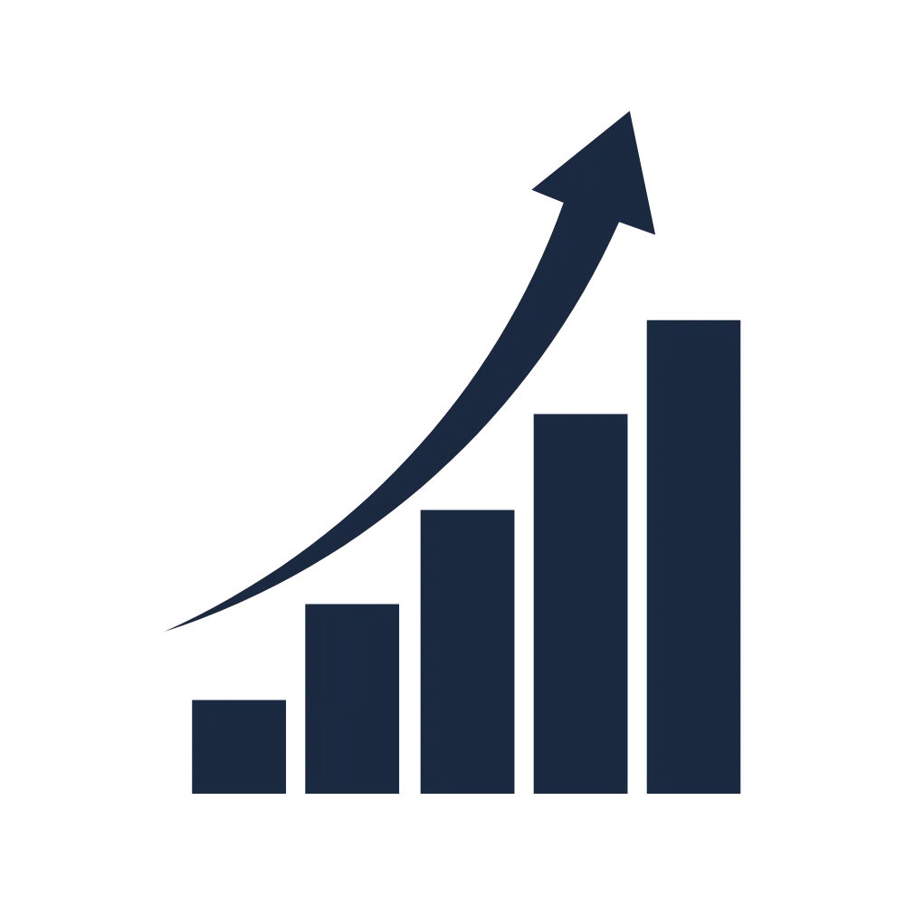 Growth chart representing financial reporting, cash flow and profitability insights.